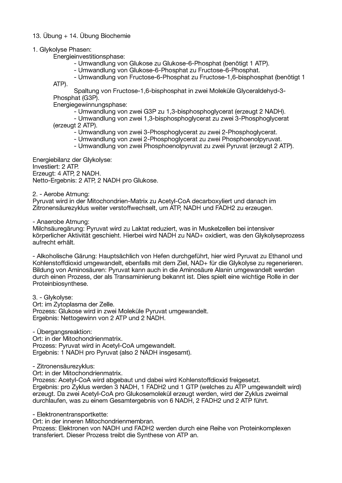 13 + 14 Übung Biochemie - Biochemie I - Grundlagen Der Biochemie - FU ...