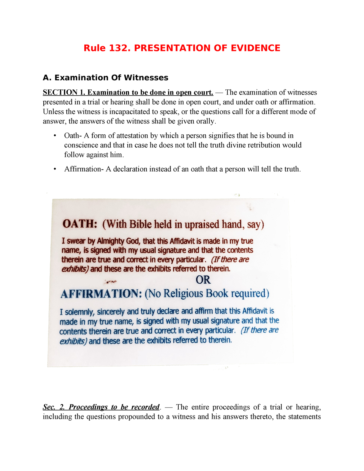 Rule-132-presentation-of-evidence - Rule 132. PRESENTATION OF EVIDENCE ...