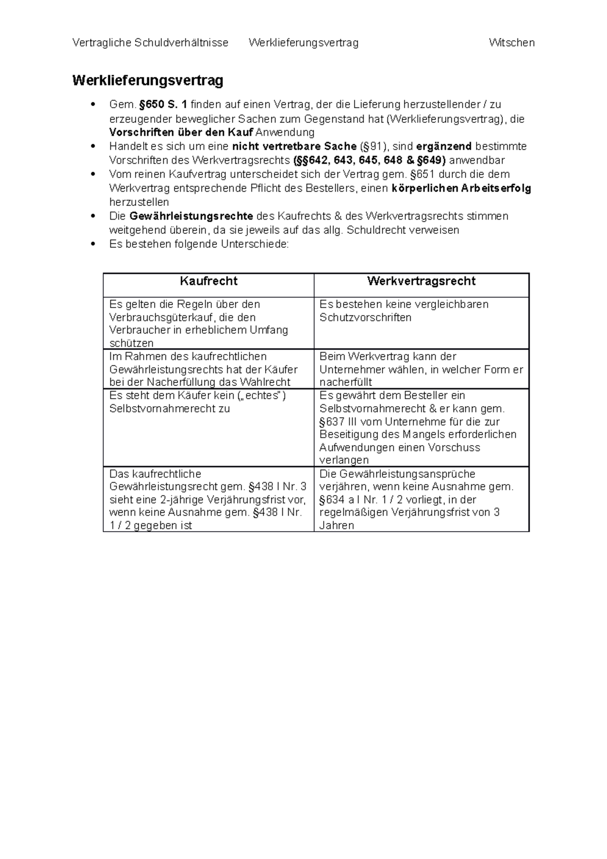 Werklieferungsvertrag - §650 S. 1 finden auf einen Vertrag, der die ...