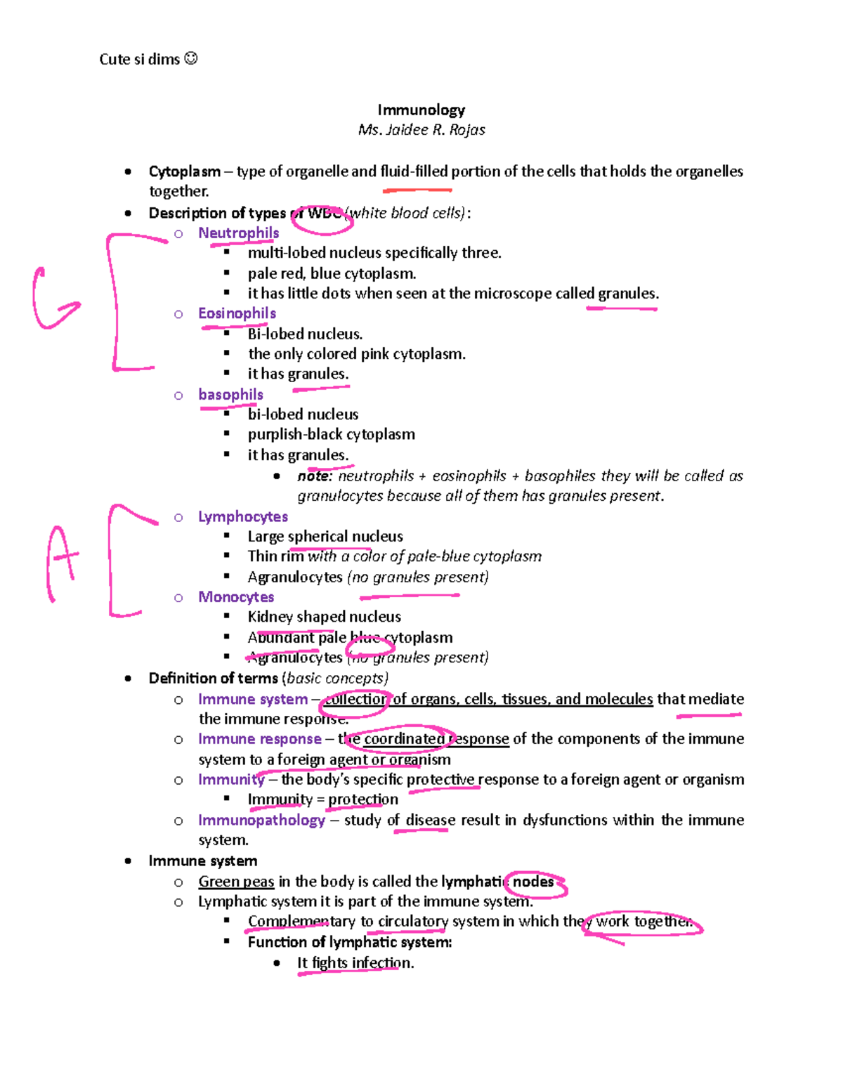 Immunology-intensive-reviewer - Immunology Ms. Jaidee R. Rojas ...