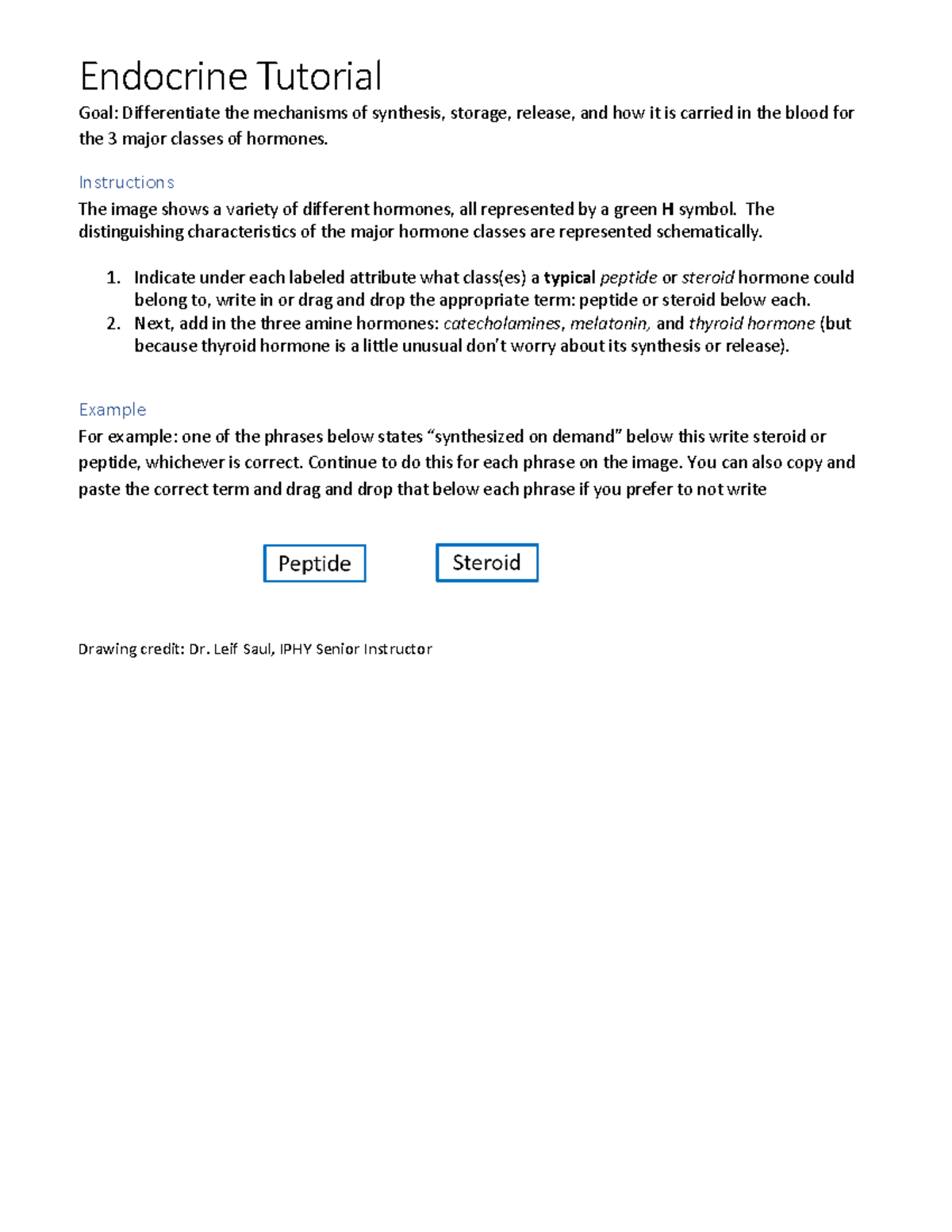 Endocrine Tutorial - Notes - Endocrine Tutorial Goal: Differentiate the ...