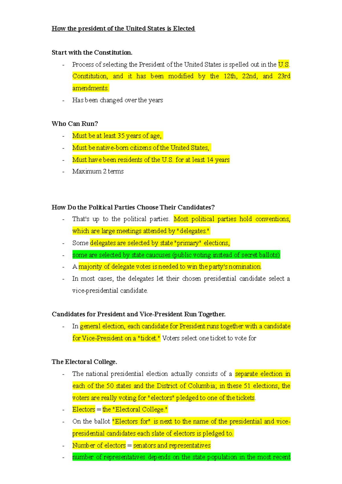 How the president of the United States is Elected - Process of ...