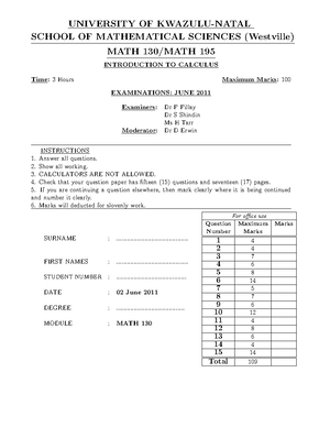 KZN Practice P1 Sept 2023 Gr. 12 Maths - ####### MARKS: 150 TIME: 3 ...