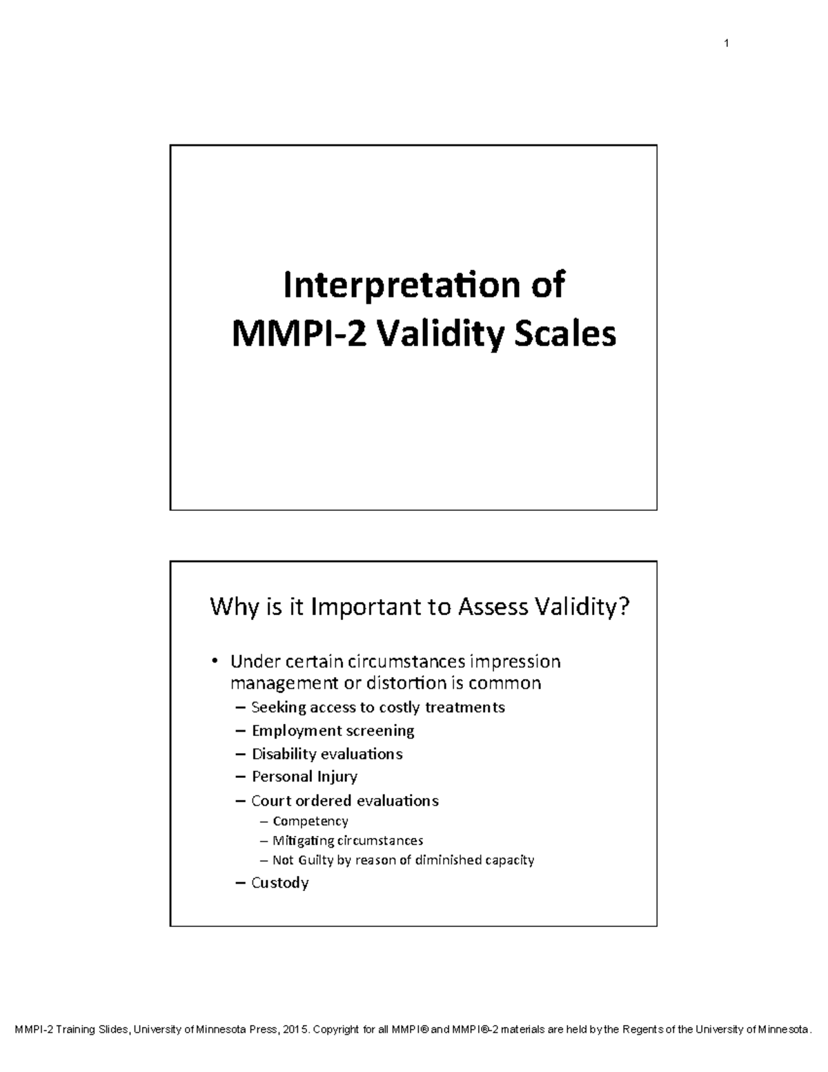 2 MMPI-2 Validity Scales - Interpreta(on of MMPI-­‐2 Validity Scales ...