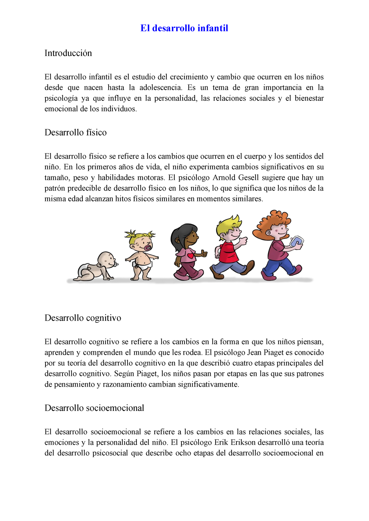 El desarrollo infantil El desarrollo infantil Introducci n El