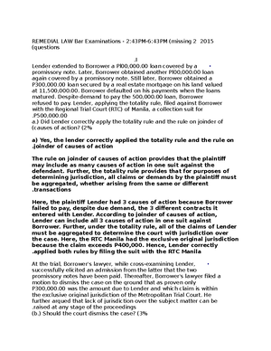 Questions on Police power and eminent domain - I. A law is passed which ...