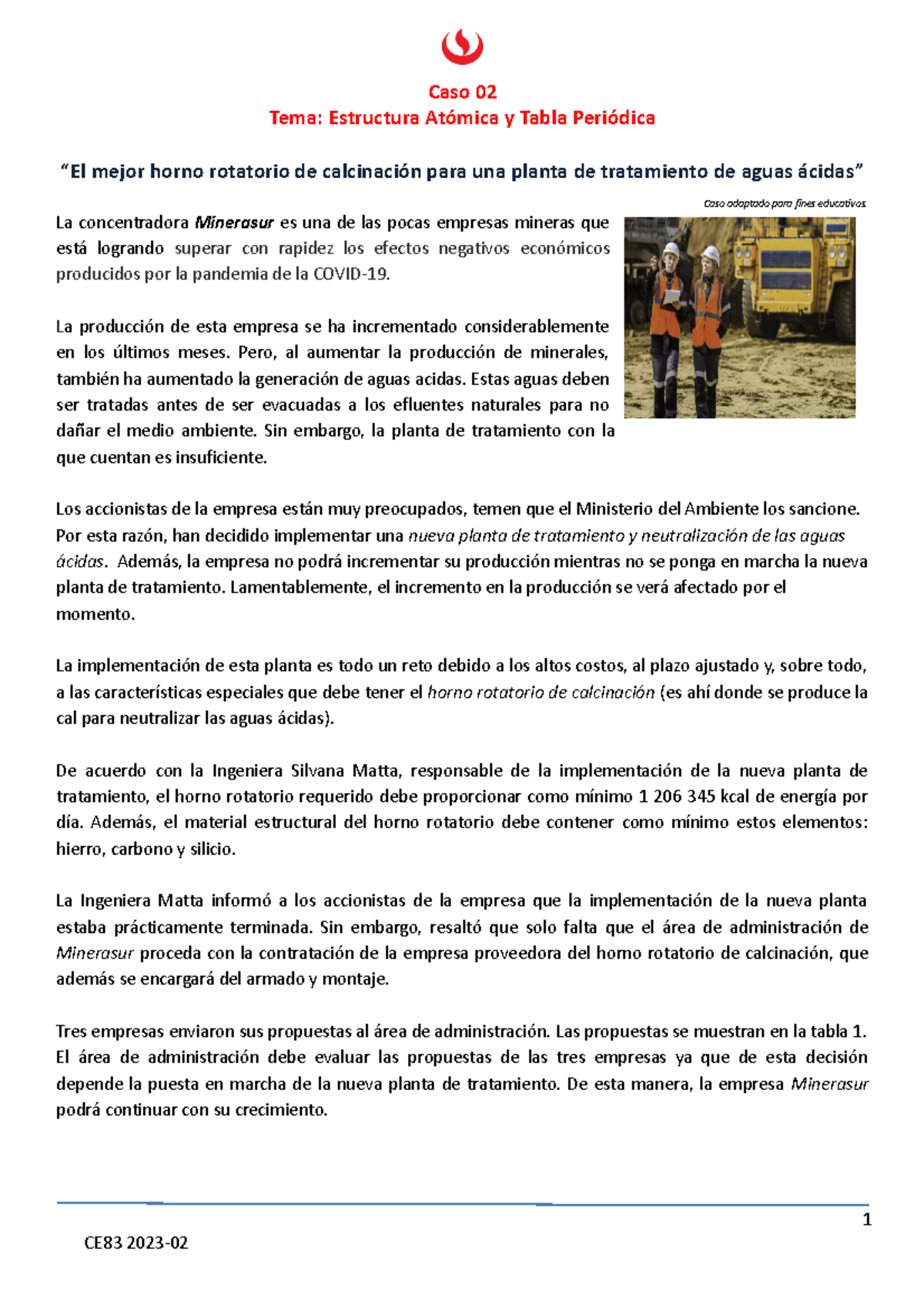 1A CE83 S02 S06 CS02 Caso 2 Horno rotatorio de calcinación alumnos ...