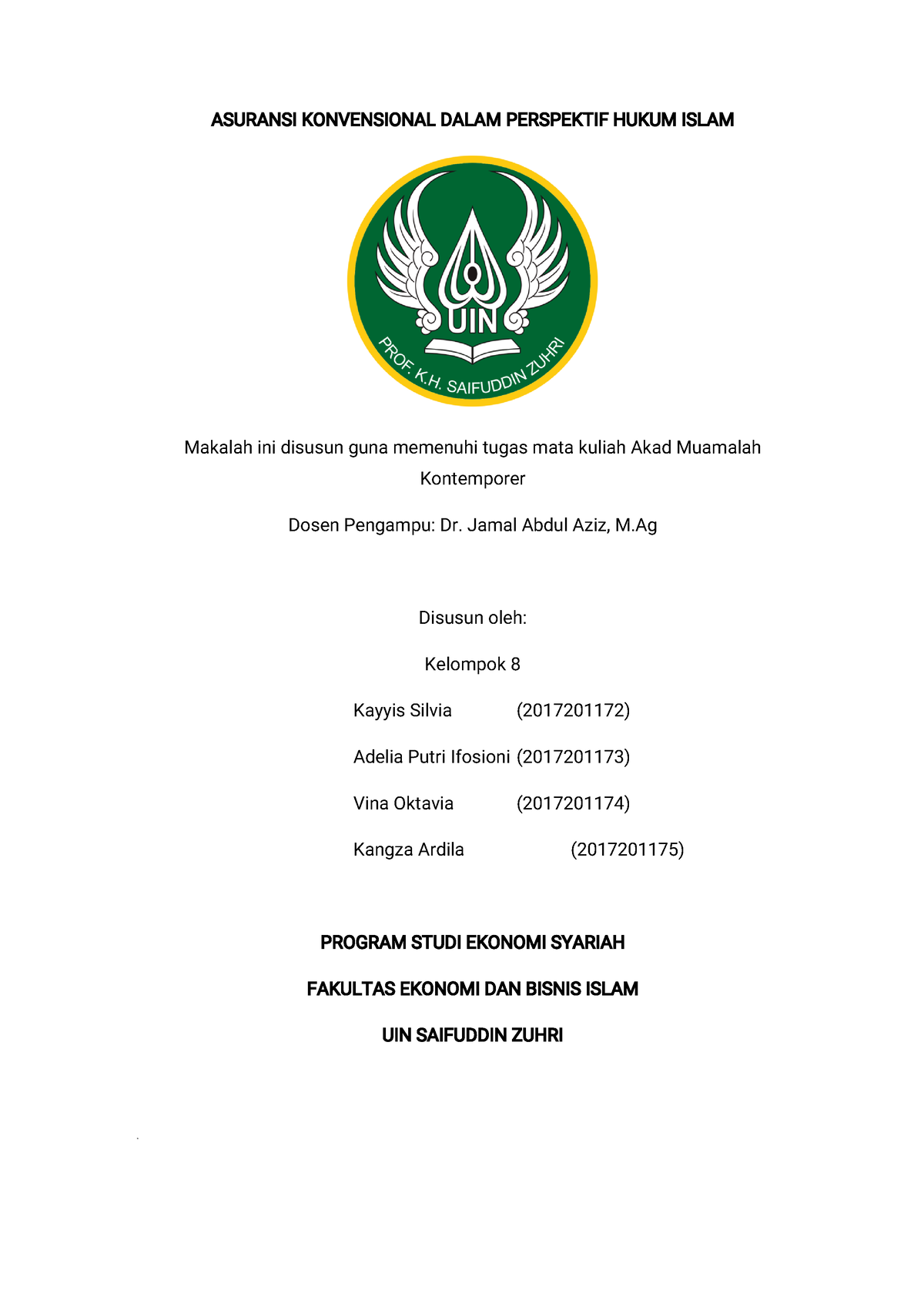 DOC-20230301-WA0027 - ASURANSI KONVENSIONAL DALAM PERSPEKTIF HUKUM ...