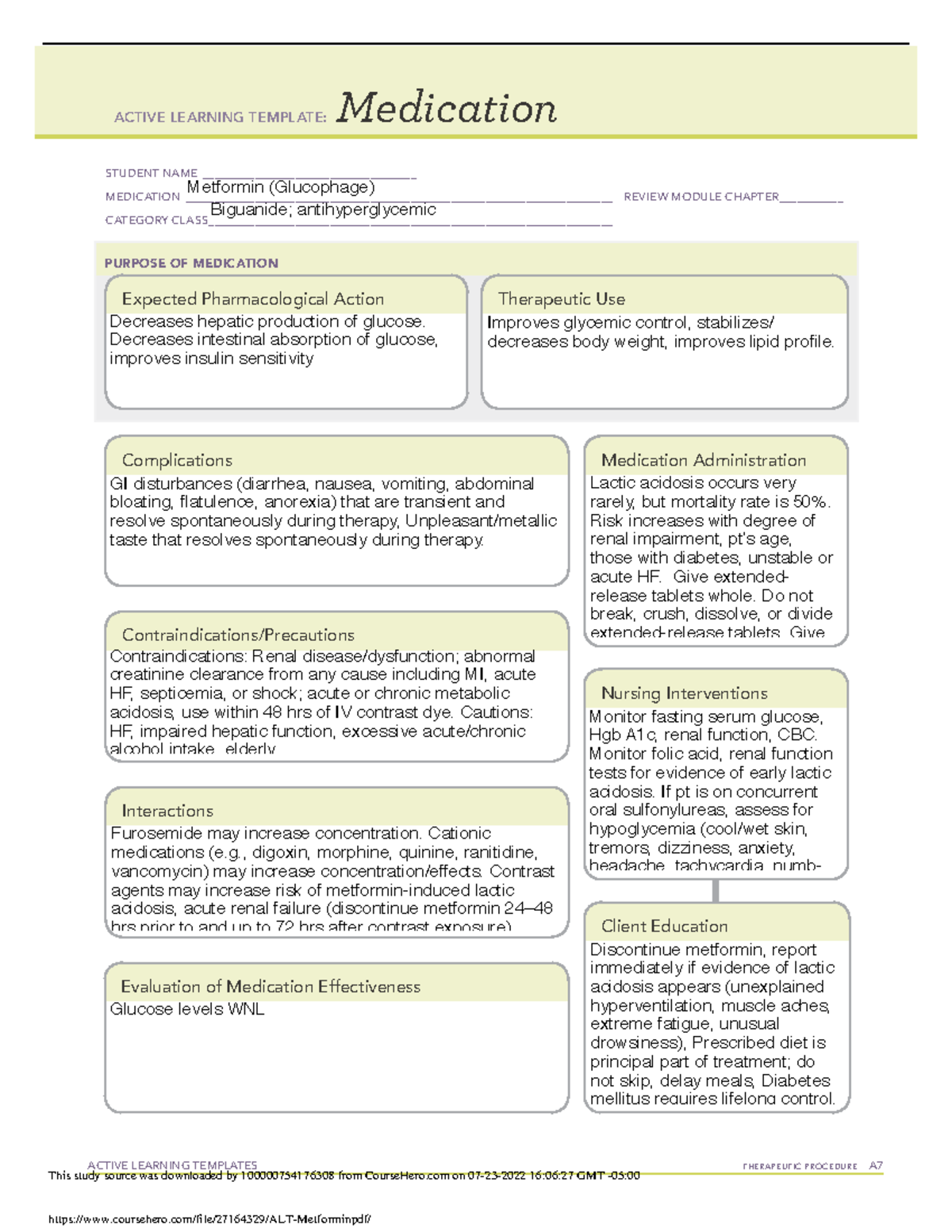 ALT Metformin ACTIVE LEARNING TEMPLATES THERAPEUTIC PROCEDURE A