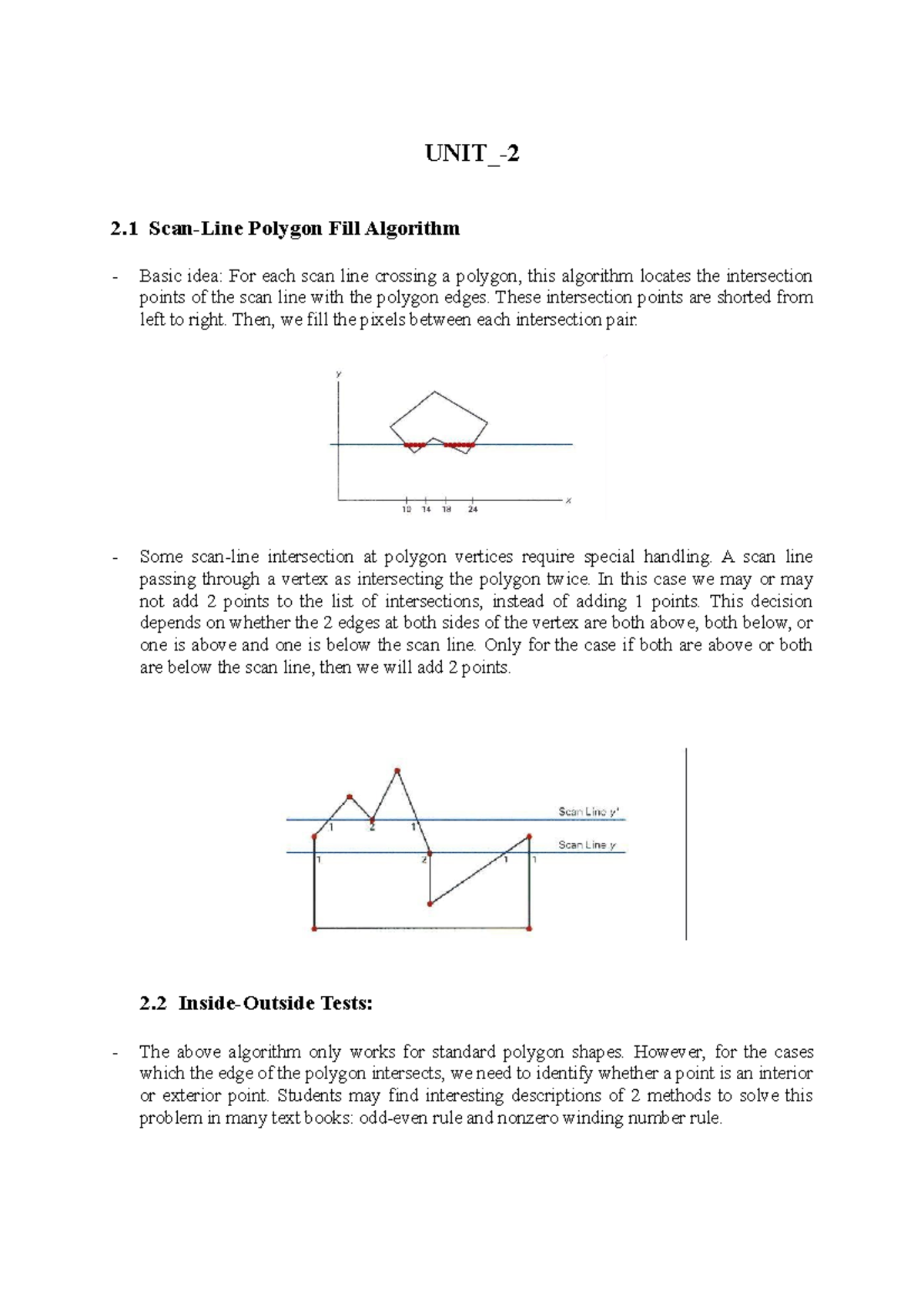 Computer-Graphics U2 latest - UNIT_- 2 Scan-Line Polygon Fill Algorithm ...