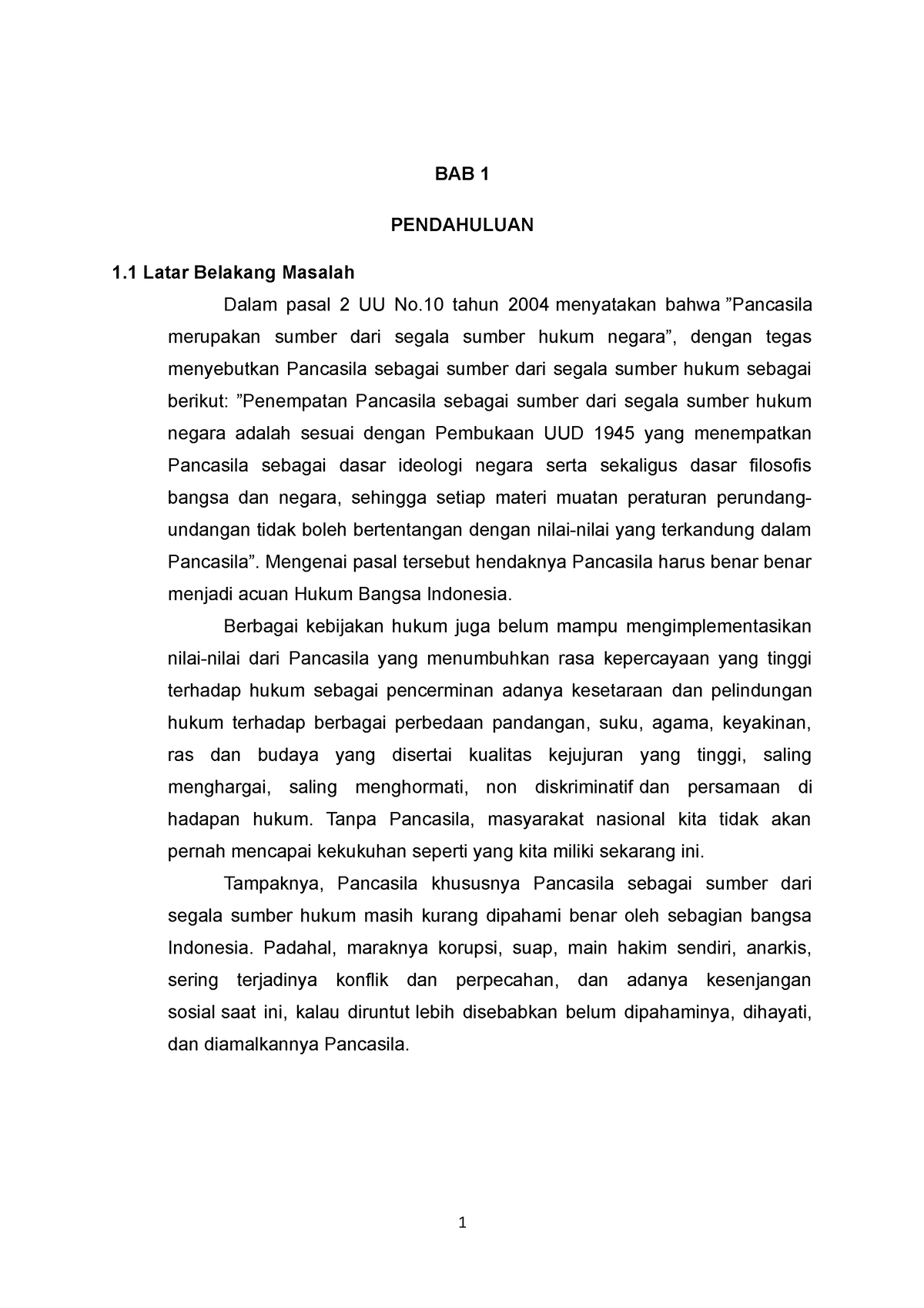 Makalah Pancasila Poltekkes Keperawatan Kelompok 1 Bab 1 Pendahuluan 1 Latar Belakang Masalah 