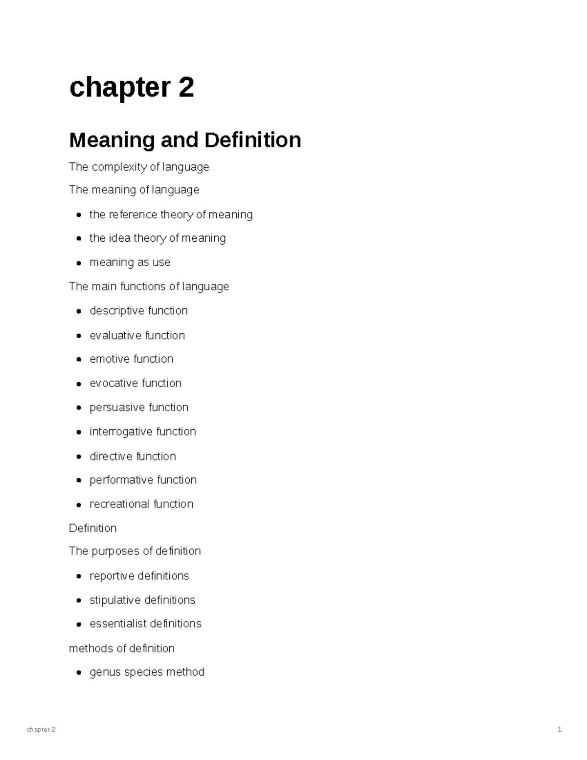 Chapter 2 - Summary - chapter 2 1 chapter 2 Meaning and Definition The