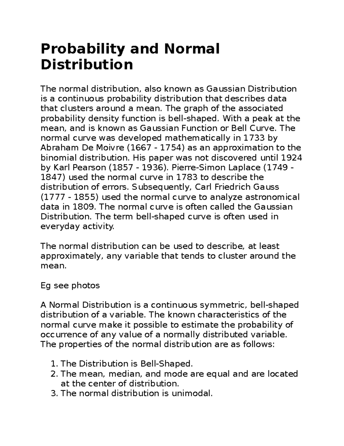Normal Distribution - Unit 4 of Data Management - Probability and ...