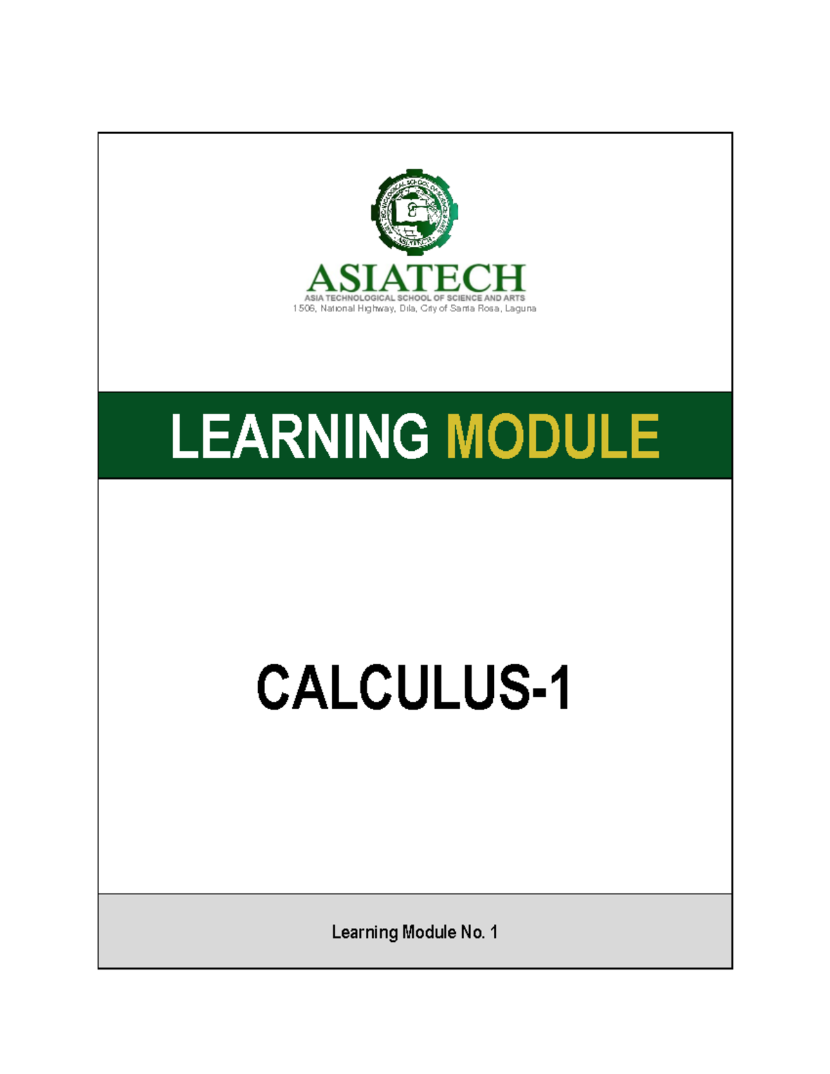 Calculus 1 module 1 operation of functions 1506 national highway