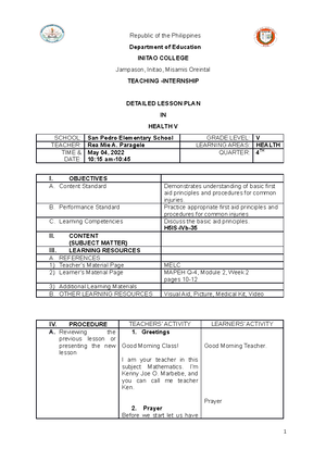 4as DLP #1 - DLP in english - Detailed Lesson Plan in English 3 I ...