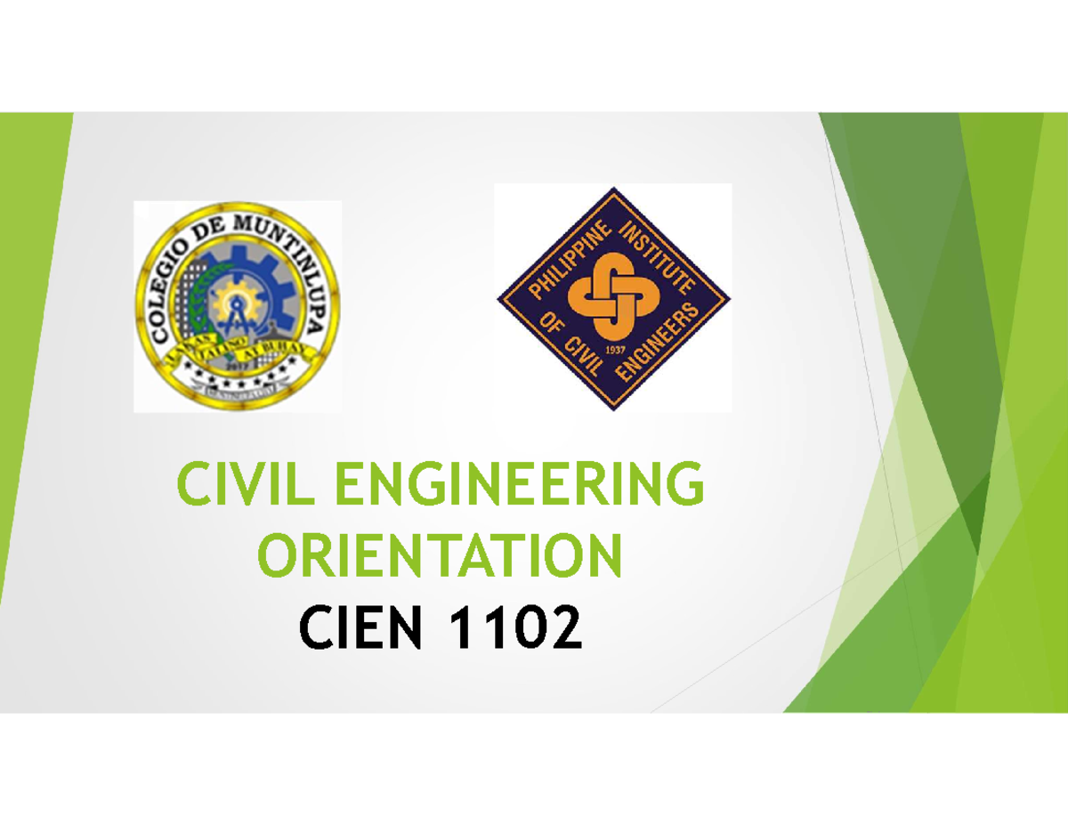 Lec-1-CEO - This is a ceo notes - CIVIL ENGINEERING ORIENTATION CIEN ...