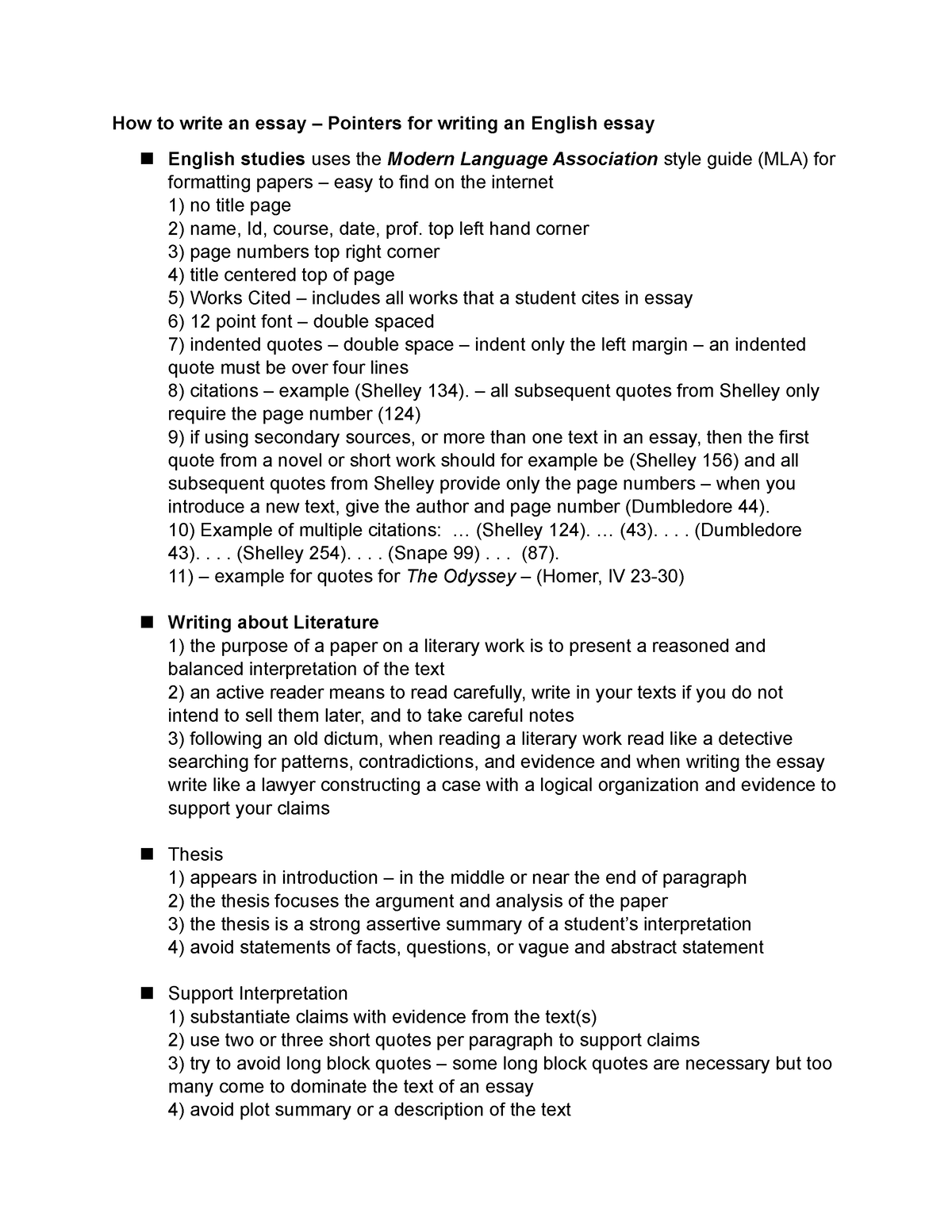 How to write an essay top left hand corner 3) page numbers top right