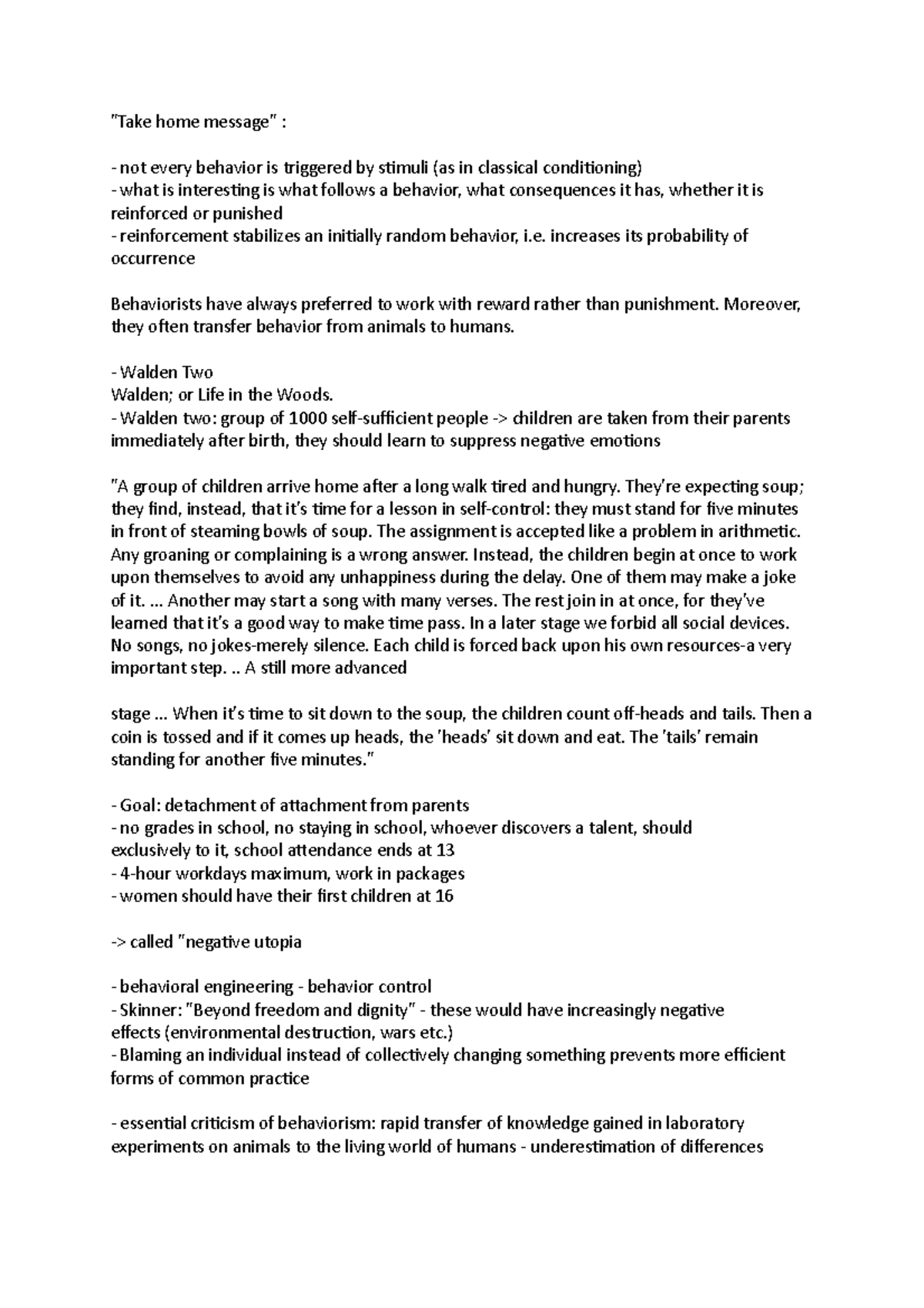Take home message - Abnormal Psychology - 