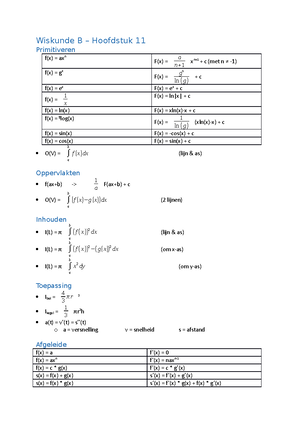 Wiskunde B H11 Oefentoets - © NOORDHOFF 2016 OEFENPROEFWERK VWO B DEEL ...