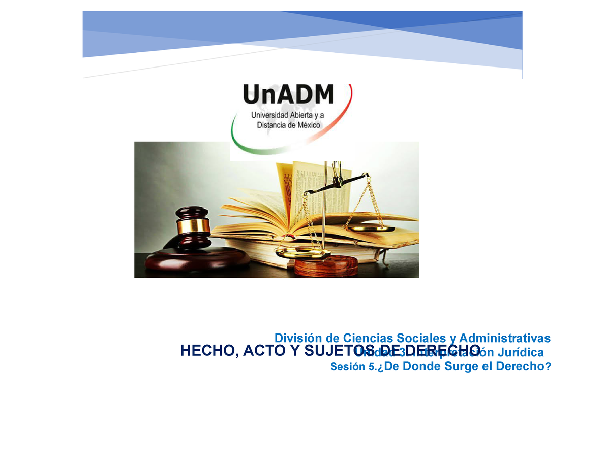 M1 U3 S5 Hecho Acto Y Sujetos De Derecho - Derecho Mercantil - UnADM ...