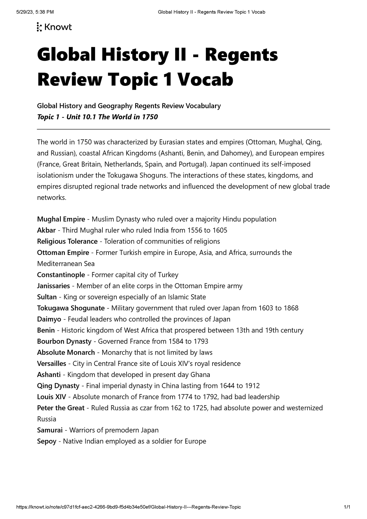 Global History II Regents Review Topic 1 Vocab Japan continued its