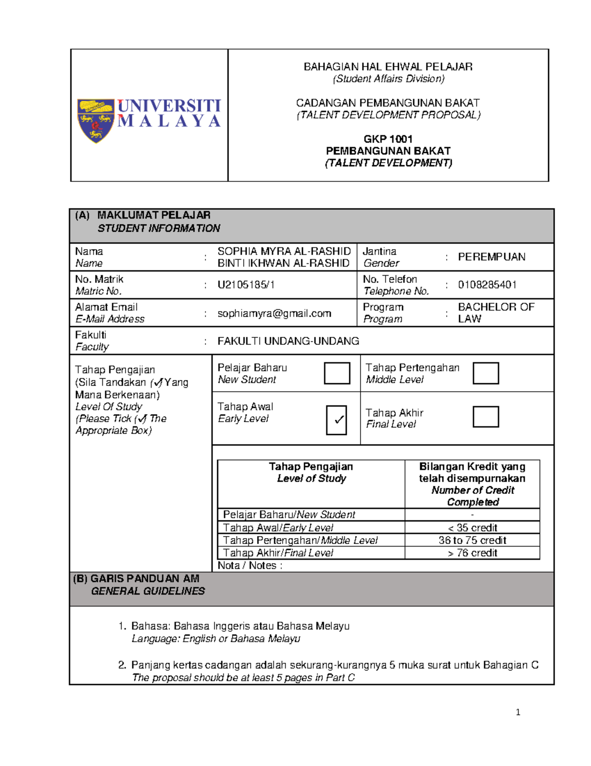 Proposal Template Sophia Myra U2105185 - (Student Affairs Division ...