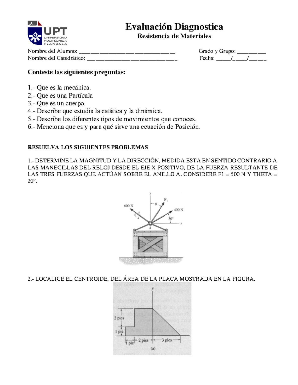 Eva Diag RES MAT 1 - Apuntes 1 - Evaluación Diagnostica Resistencia De ...