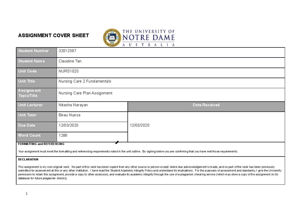 complex care nursing assignment