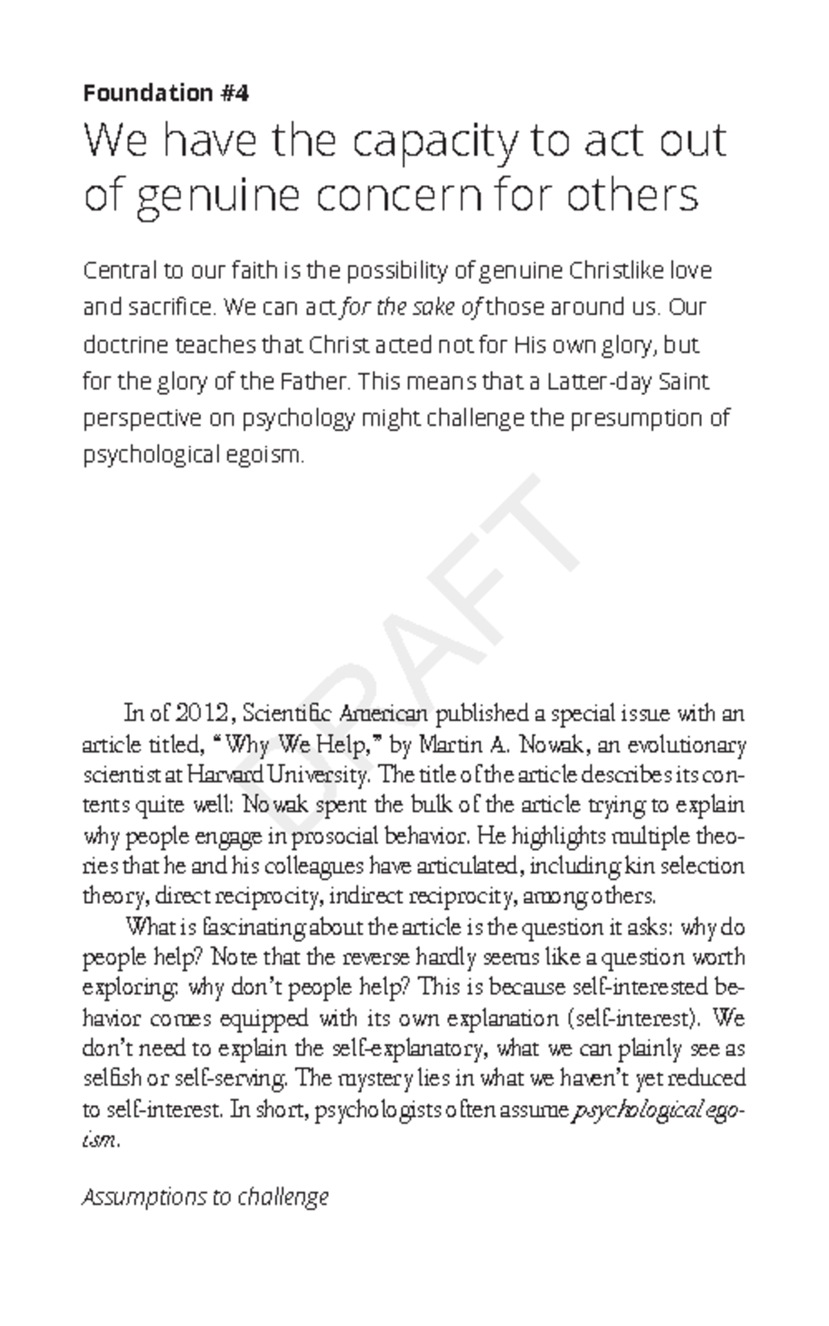 Foundation4Selflessness Foundation We have the capacity to act