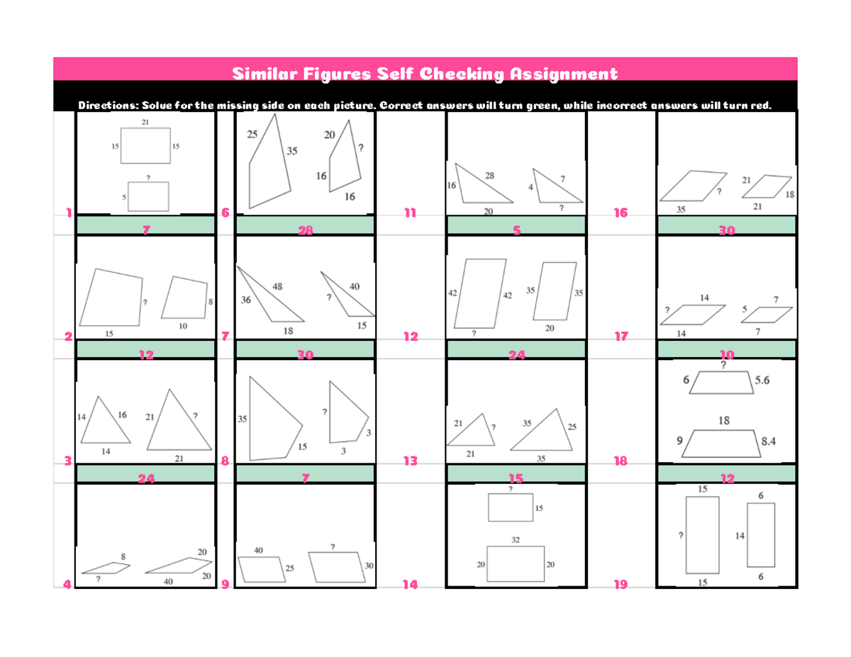 Logan Mclauchlin - Google Sheet Similar Figures Self Check - 13209558 ...