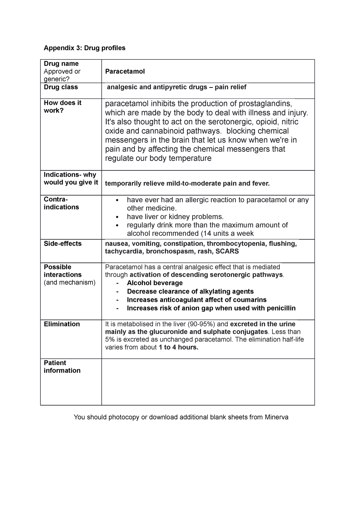 Drug Profile - Paracetamol - Drug name Approved or generic? Paracetamol ...