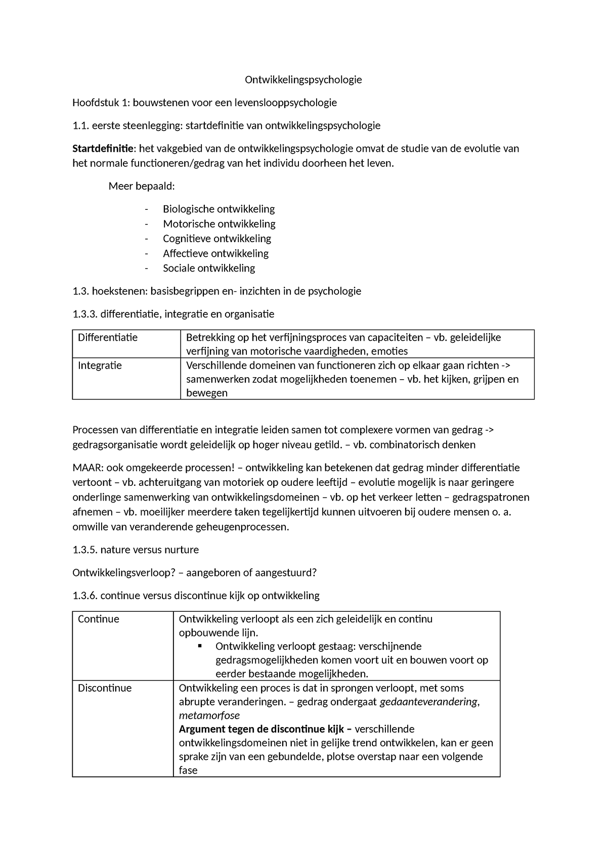 Hfdstk 1 - Samenvatting Ontwikkelingspsychologie ...