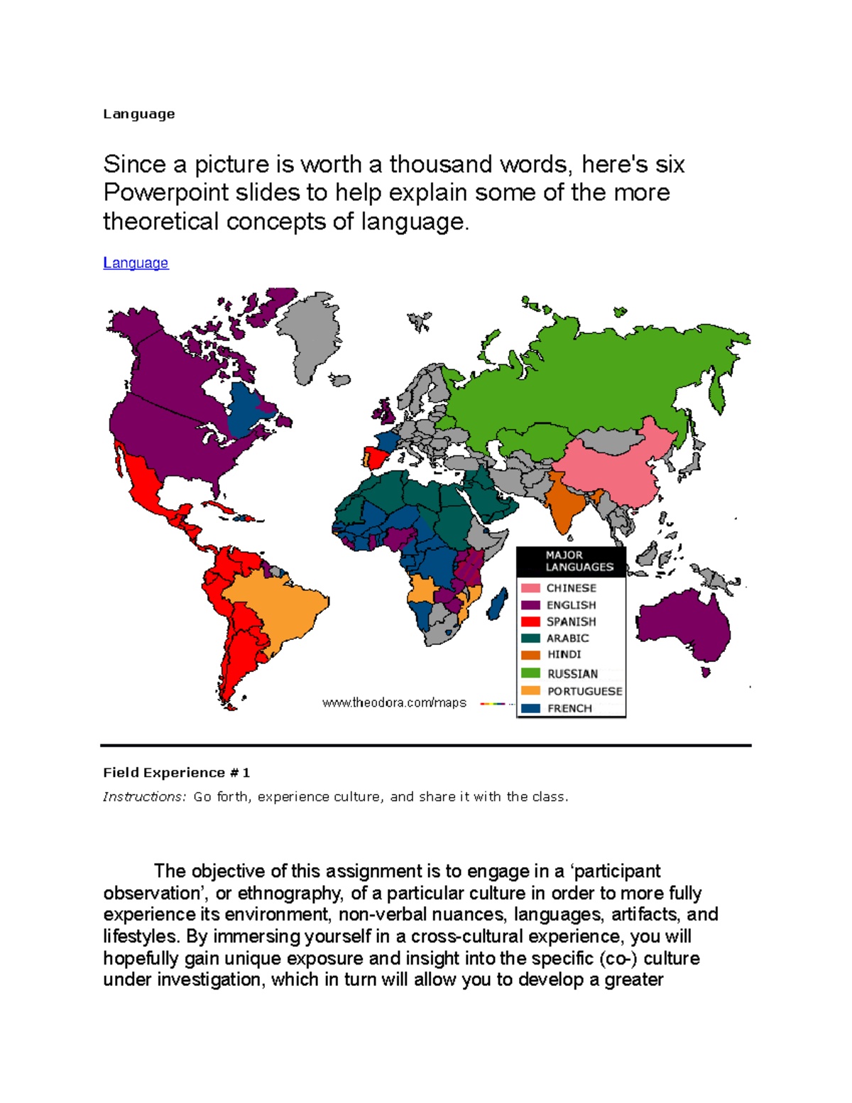 Words and meaning Language and Culture Week 6 Language Since a