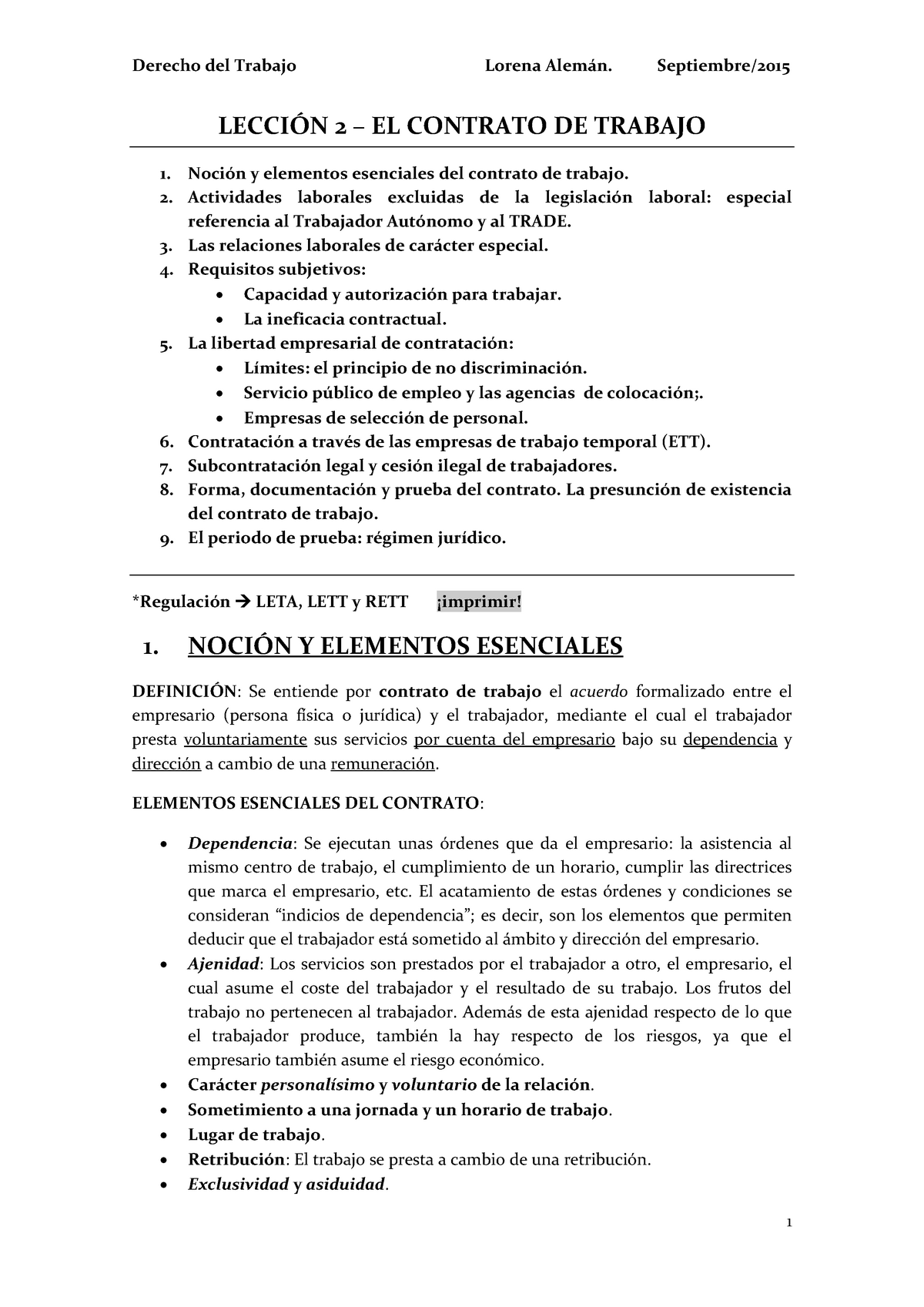 TEMA 2 - El Contrato De Trabajo - LECCIÓN 2 – EL CONTRATO DE TRABAJO ...