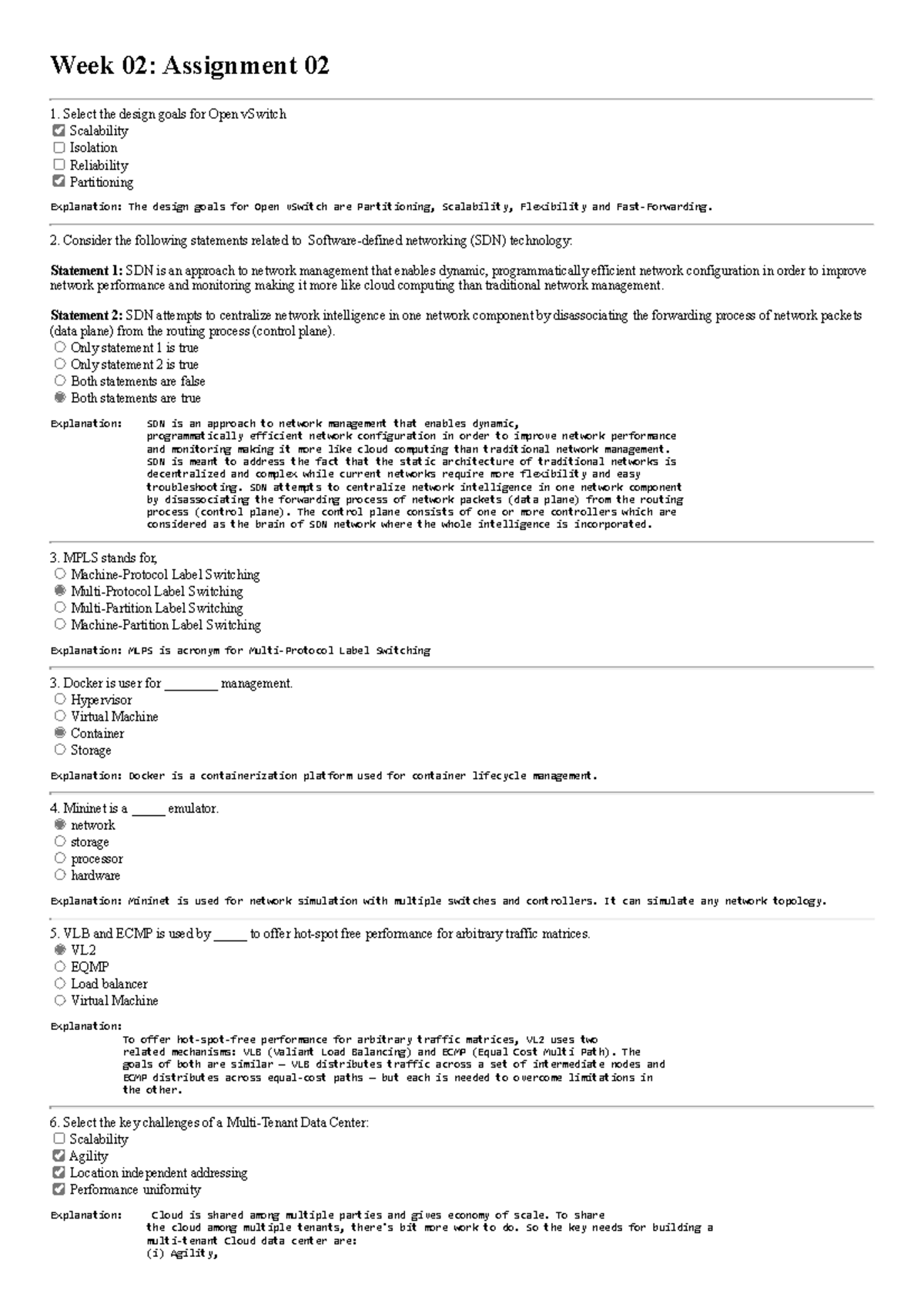 Solution cs09 Week 02 Assignment 02 - Week 02: Assignment 02 1. Select ...