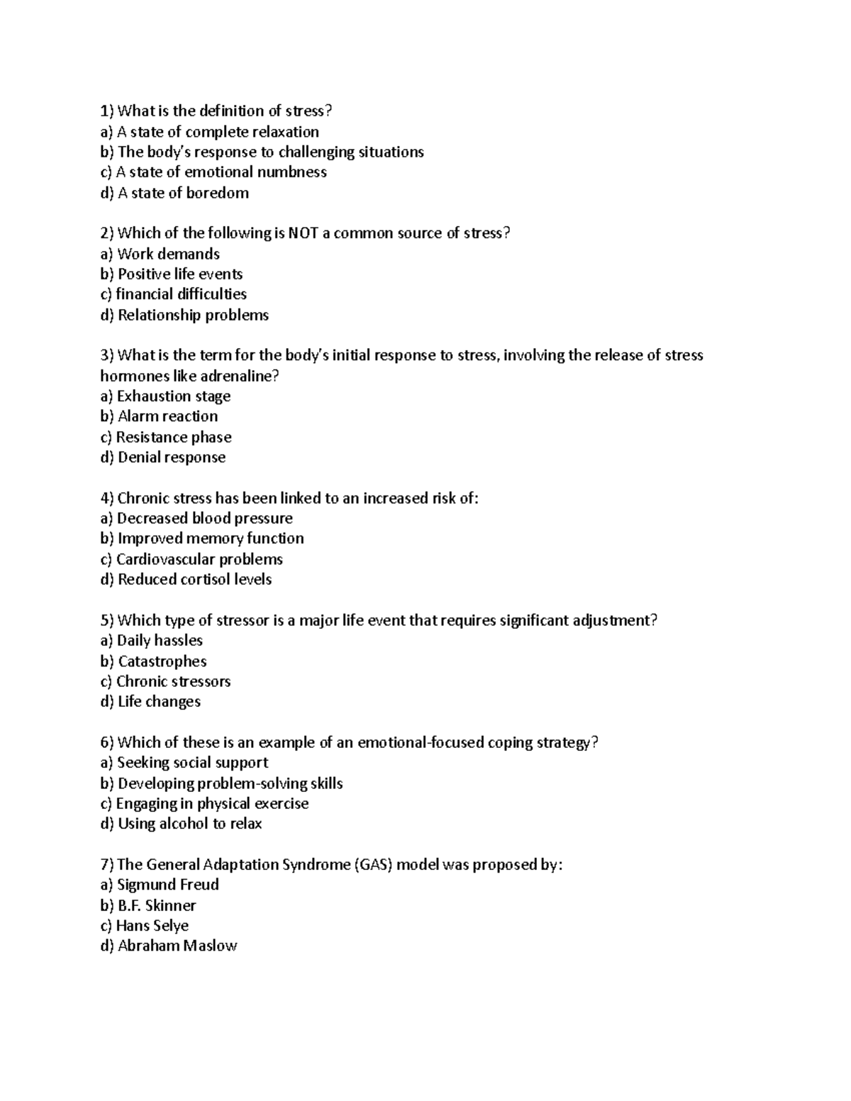 Chapter 14( Practice Questions) - PSYC 1010 - Yorku - Studocu