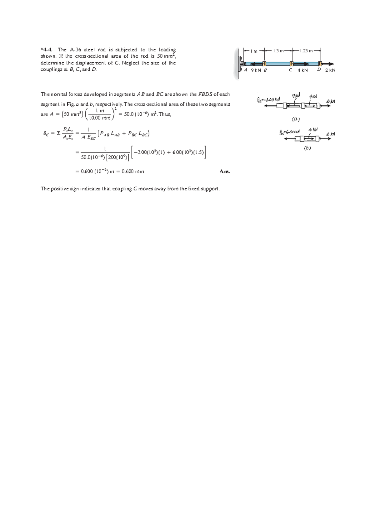 Examples 4 Axial load - exist. No portion of this material may be ...