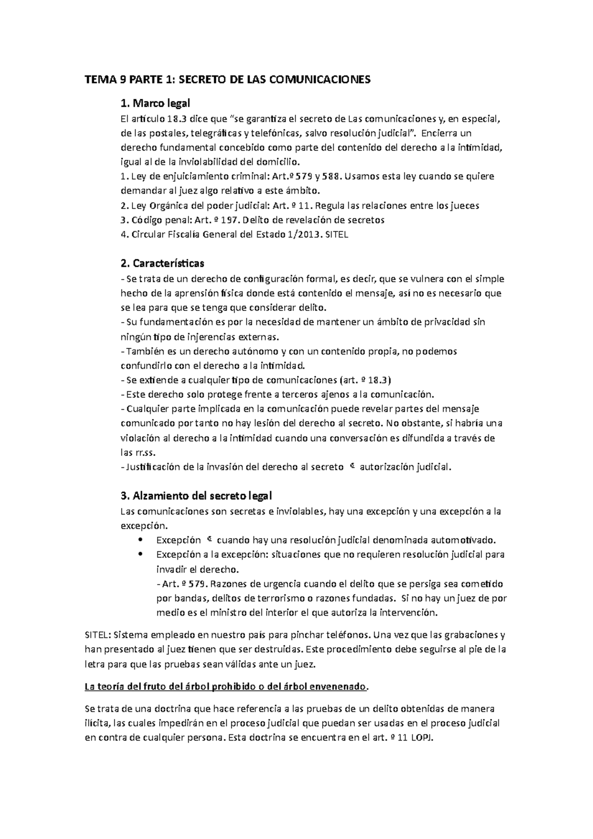TEMA 9 Parte 1 Secreto DE LAS Comunicaciones Oficial - TEMA 9 PARTE 1 ...