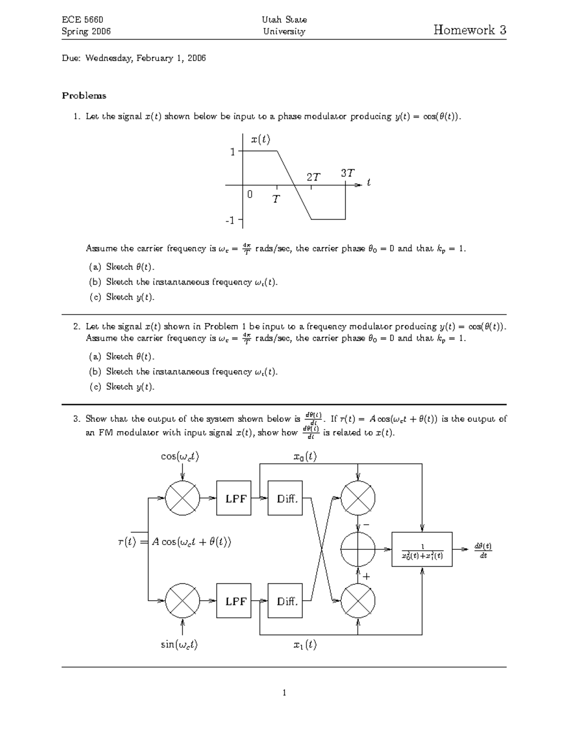 Homework 3 - Spring 2006 - ECE 5660 Spring 2006 Utah State University ...