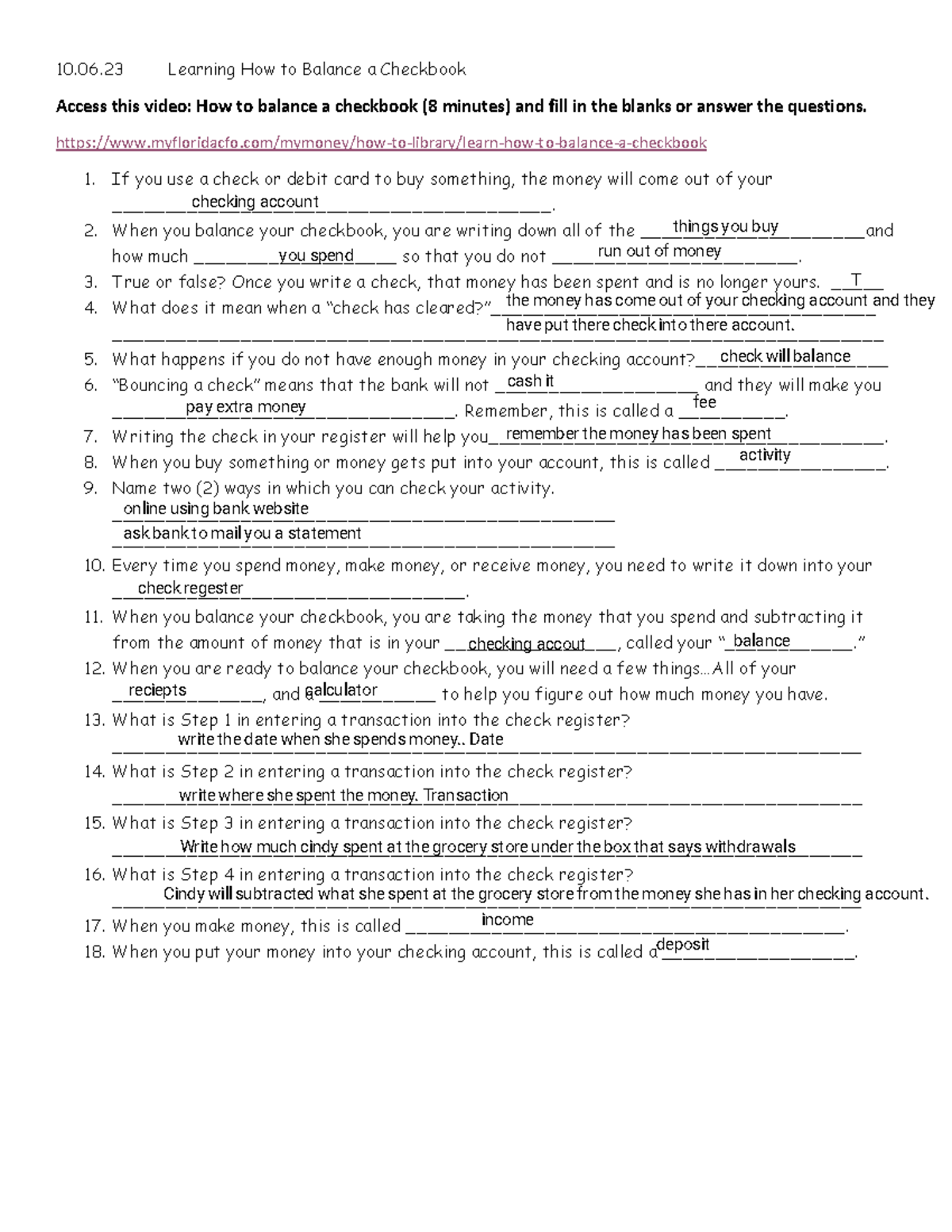 Alexis Farkus (26) - 10.06.23 How to balance a checkbook Google ...