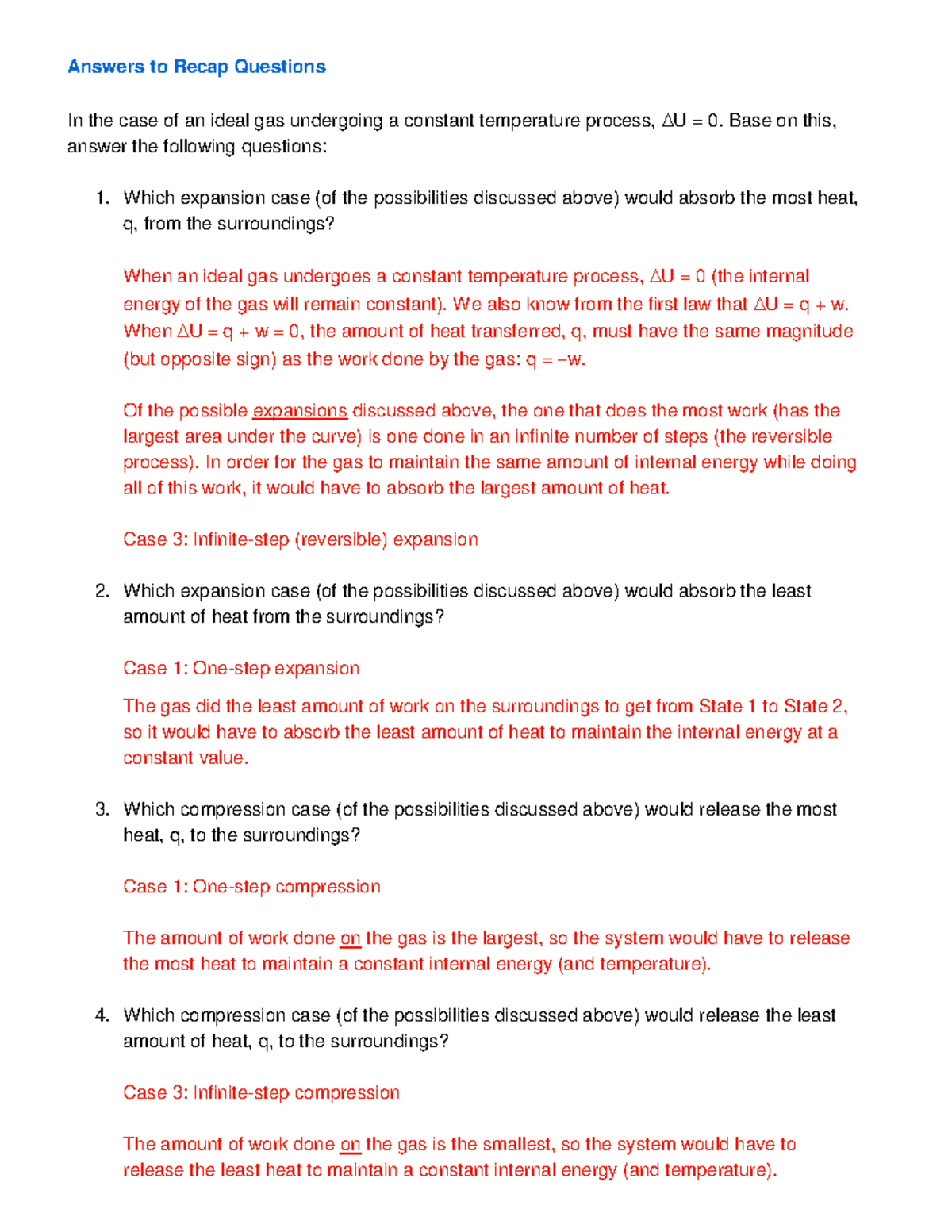 Piston Q Answers Notes Answers to Recap Questions In the case of an