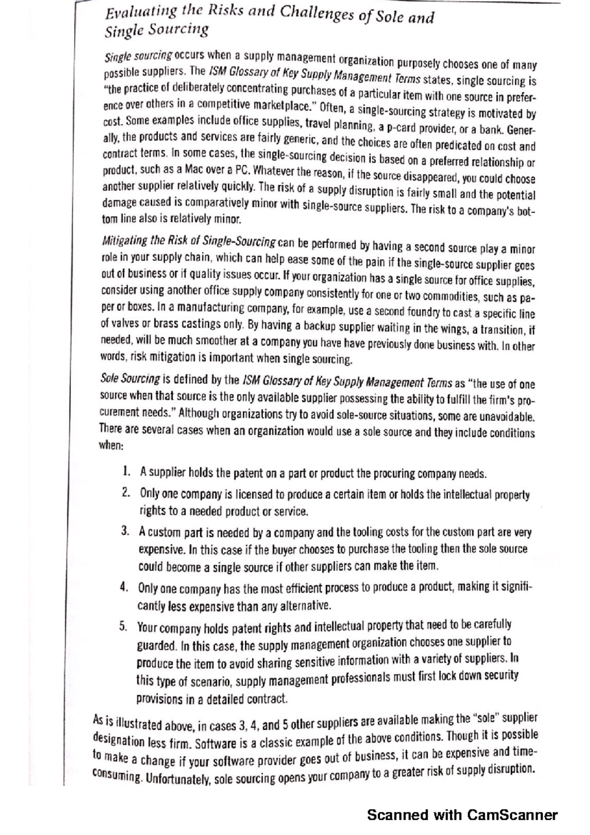 Evaluating the Risks and Challenges of Sole and Single Sourcing-3 ...