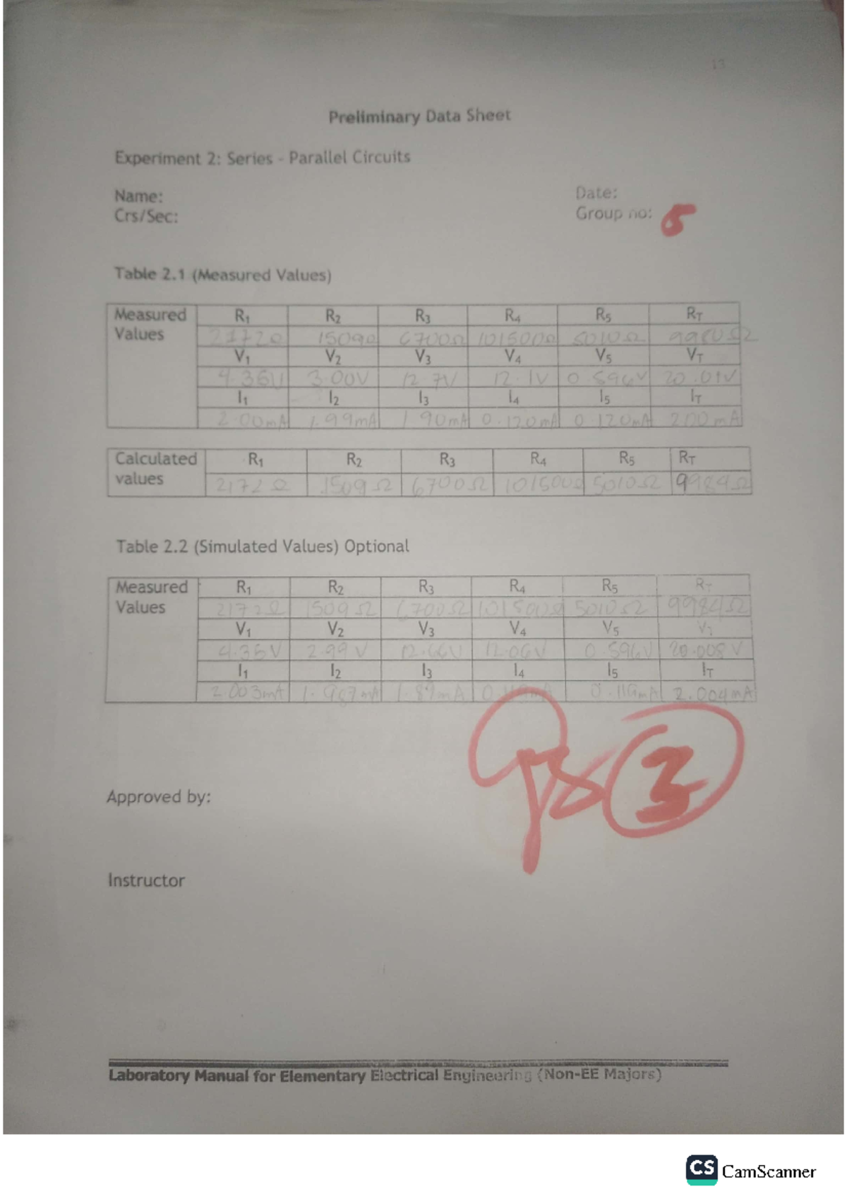 E2 David Karl Nathan PDS - CamScanner Preliminary Data Sheet Experiment ...