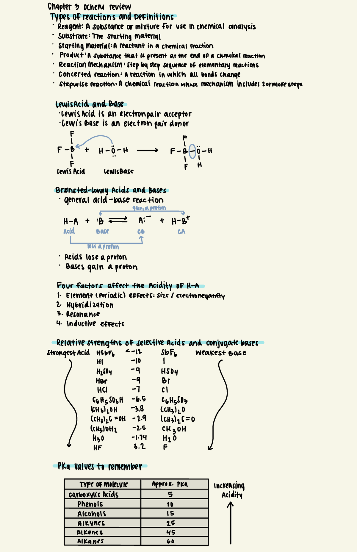 Chapter 3 Ochem Review - Chapter 3 ochem review Types of reactions and ...