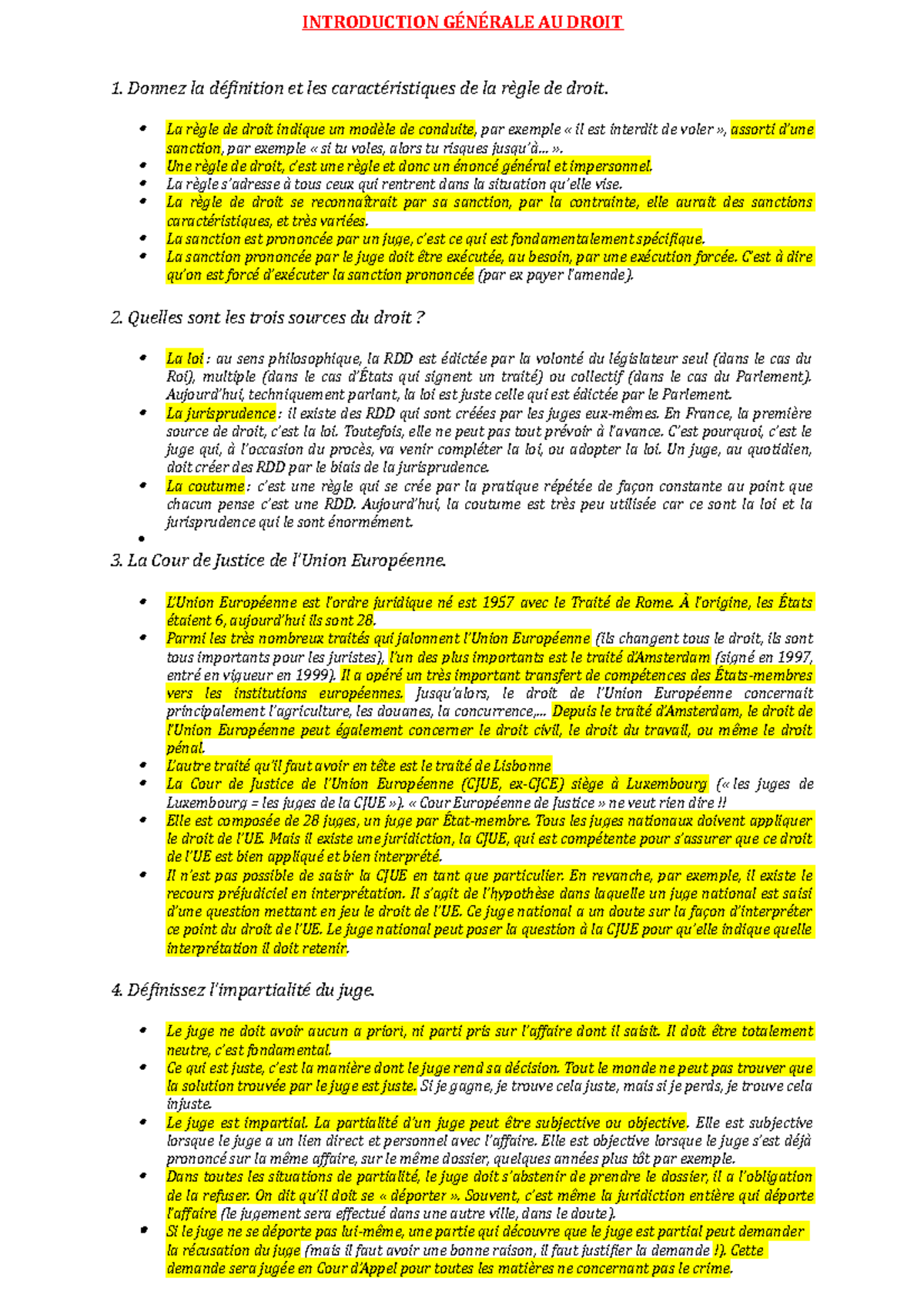 1) Introduction Générale AU Droit - INTRODUCTION GÉNÉRALE AU DROIT 1 ...