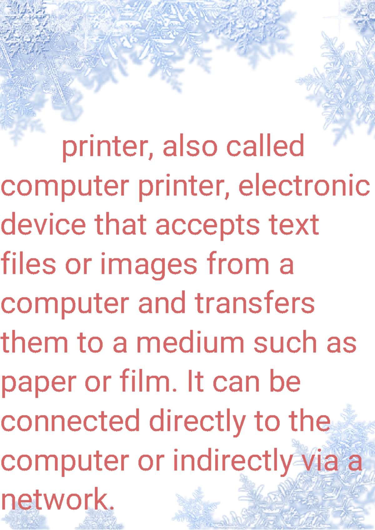 Printers - printer, also called computer printer, electronic device ...