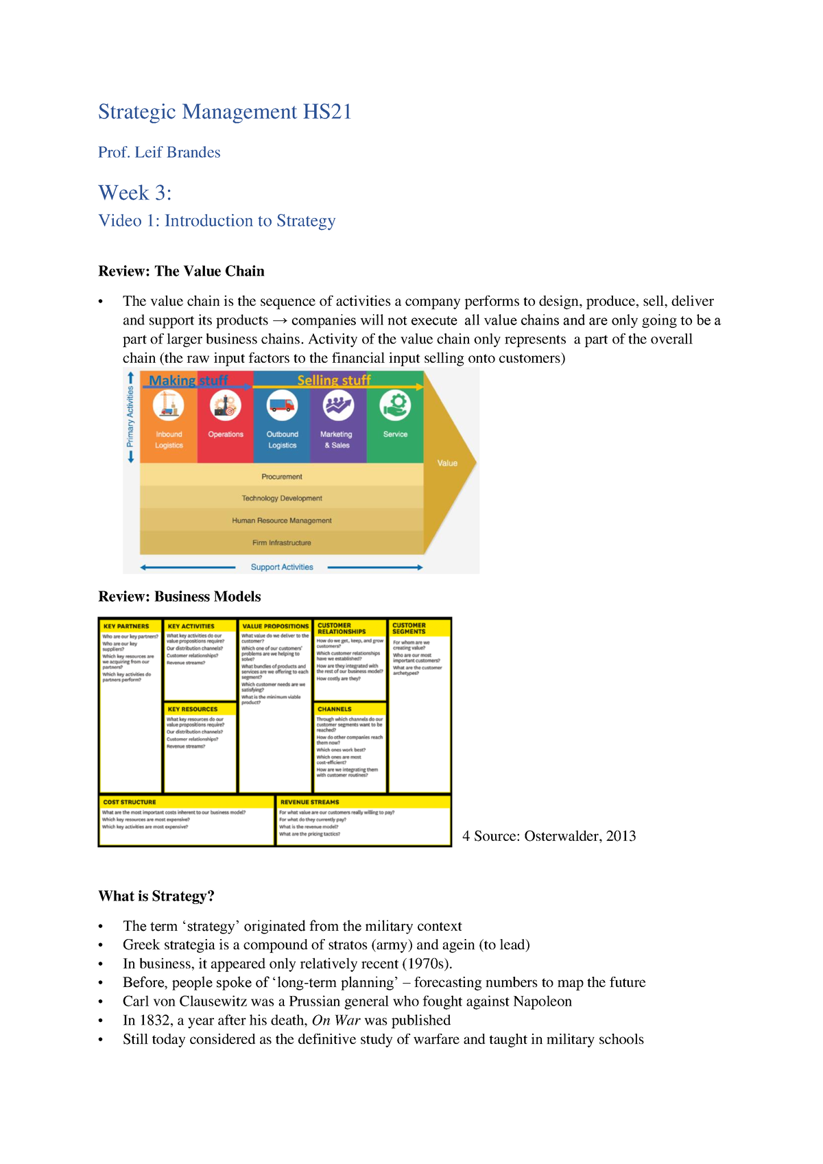 Summary Strategic Management HS21 - Strategic Management HS Prof. Leif ...