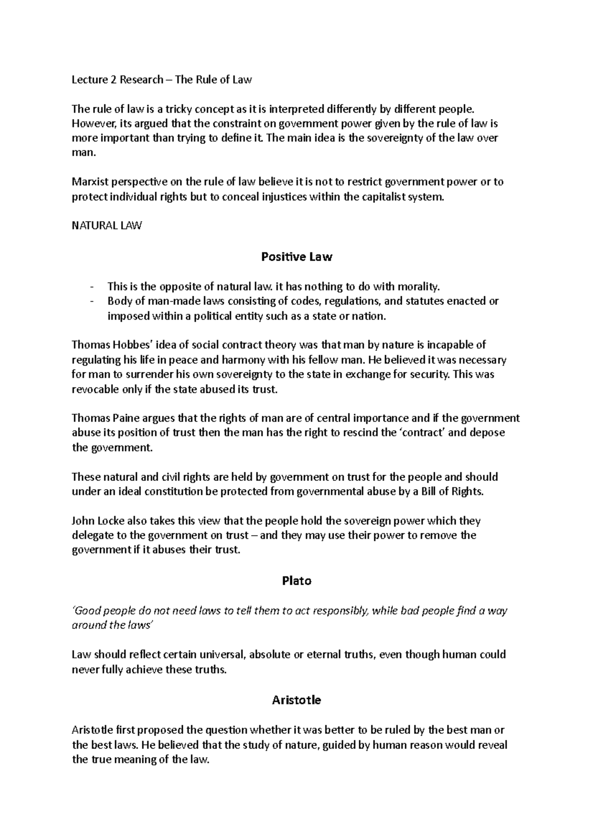 L2, Research - Constitutional Law - Lecture 2 Research – The Rule of ...