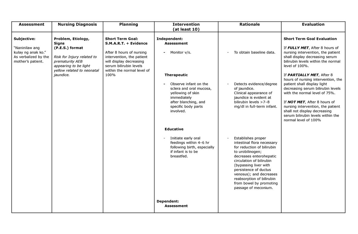 Newborn Ncp Assessment Nursing Diagnosis Planning Intervention At Least 10 Rationale