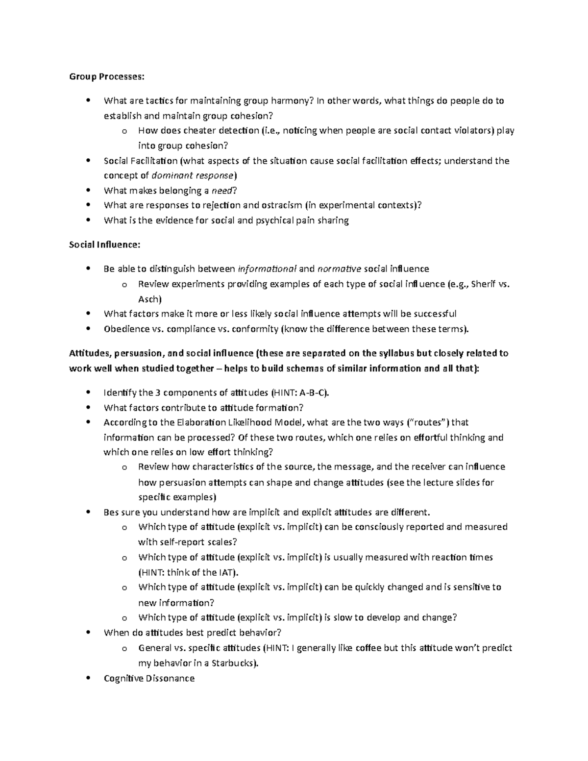 Social Psychology Final Exam Study Guide-2 - Group Processes: What Are ...